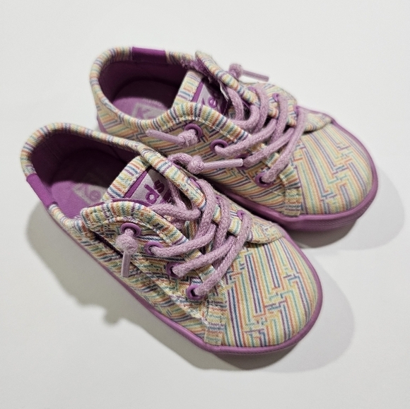 Keds Infant Kickstart Baby Girl Purple Colorful Stripe Sneakers Size 5 M - Picture 1 of 9